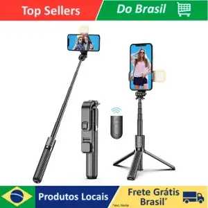 Bluetooth Selfie Stick with Lighting, Tripod